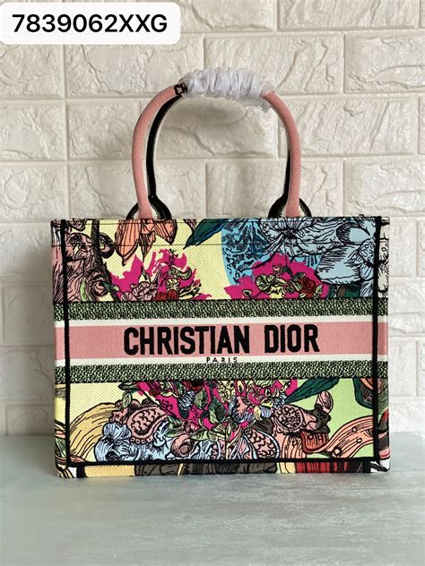 christian dior floral tote bag